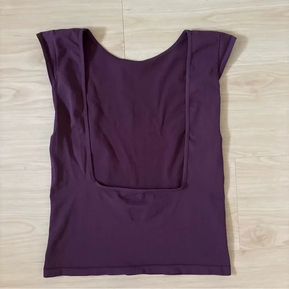 Free People Intimately Sleeveless Seamless Maroon Backless Top M/L Boho Stretch - Picture 6 of 9